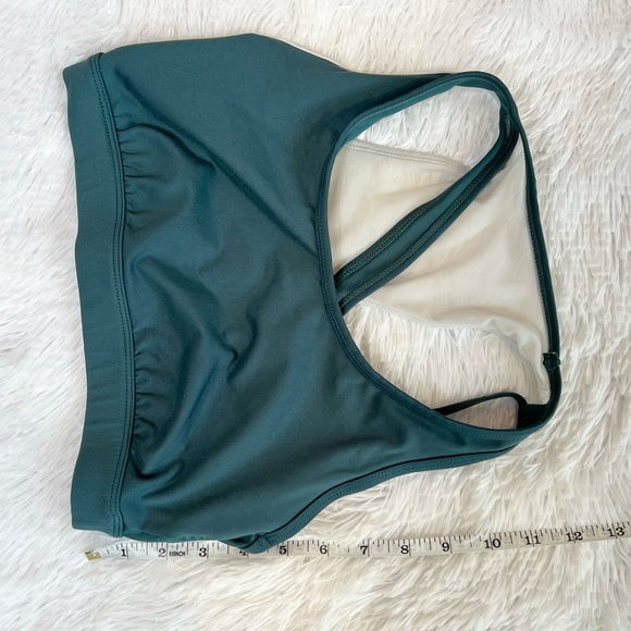 JoyLab Green White Long Line Sports Bra Strappy Mesh Back - Picture 5 of 5